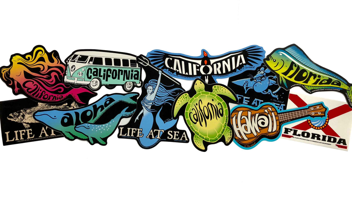 Life At Sea Stickers | Art by Tim Ward - California, Hawaii, Florida ...
