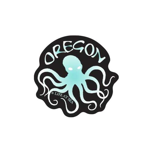 Oregon Octopus (Black) 'Small Sticker'