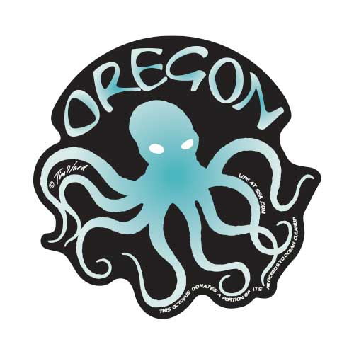 Oregon Octopus (Black) Sticker