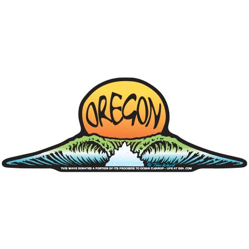 Oregon Sunset Wave Sticker