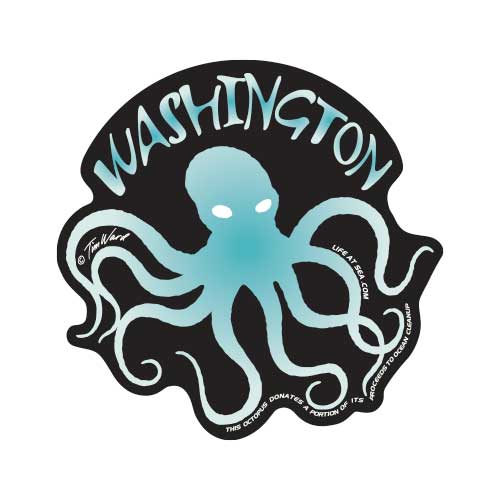 Washington Octopus (Black) Sticker