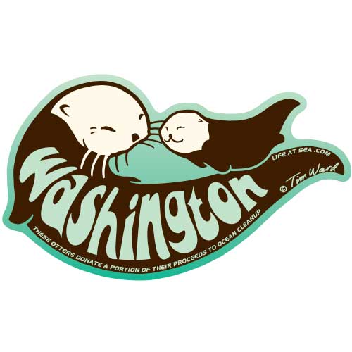 Washington Otter (Green) Sticker