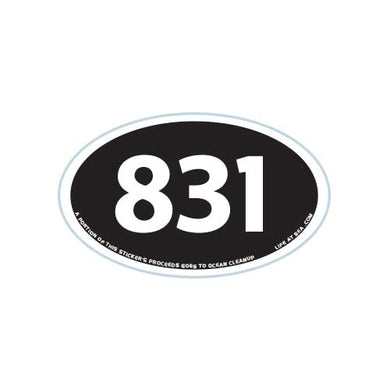 Santa Cruz 831 Oval Sticker (Black)