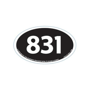 Santa Cruz 831 Oval Sticker (Black)