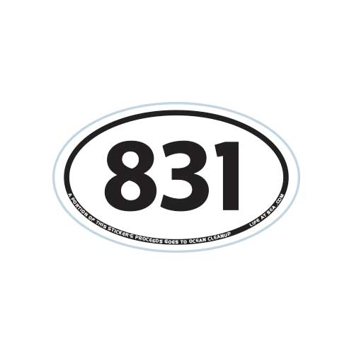 Santa Cruz 831 Oval Sticker (White)