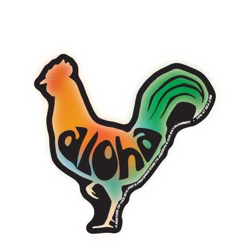 Aloha Rooster Sticker