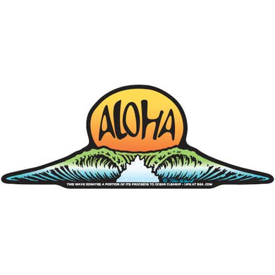 Aloha Sunset Wave Sticker