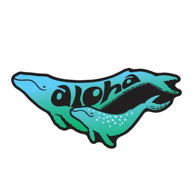 Aloha Whale Sticker