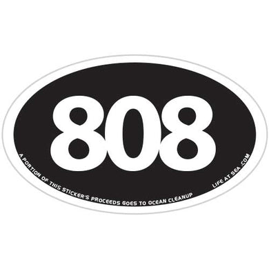 Aloha Area Code 808 Sticker (Black)