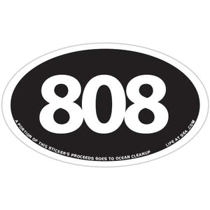 Aloha Area Code 808 Sticker (Black)