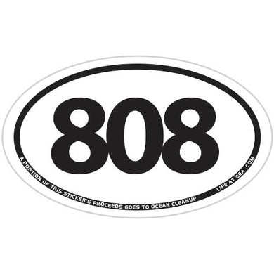 Aloha Area Code 808 Sticker (White)