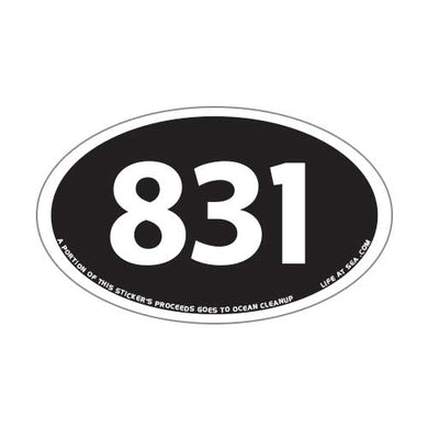 Big Sur Area Code 831 Sticker (Black)