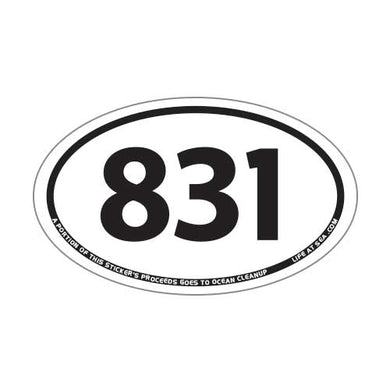 Big Sur Area Code 831 Sticker (White)