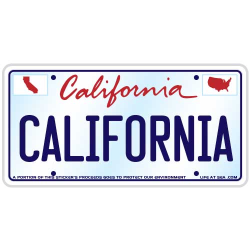 California Plate Sticker California License Plate Sticker - Life At Sea by Tim Ward – Life At Sea Co