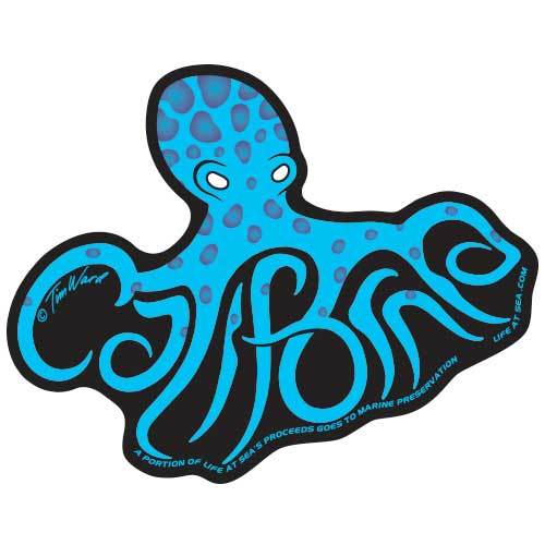 California Octopus Sticker [Blue]