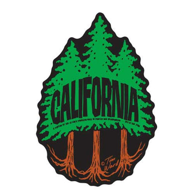 California Redwood Three Trees Sticker