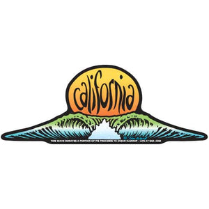California Sunset Wave Sticker