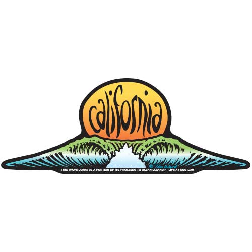 California Sunset Wave Sticker
