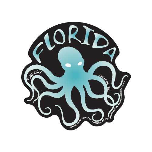 Florida Octopus (Black) Sticker