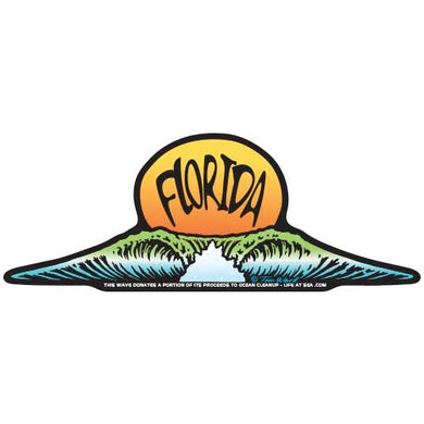 Florida Sunset Wave Sticker