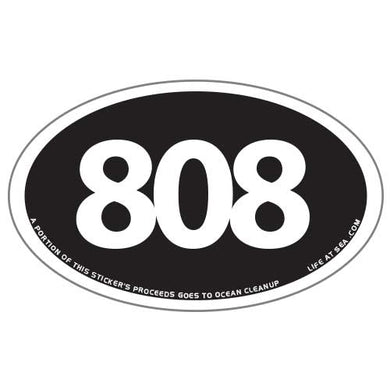 Hawaii Area Code 808 Sticker (Black)