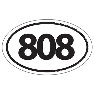 Hawaii Area Code 808 Sticker (White)