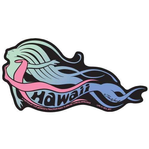 Hawaii Mermaid Breast Cancer Research Mermaid Sticker