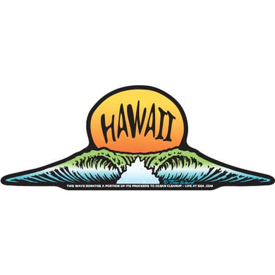 Hawaii Sunset Wave Sticker
