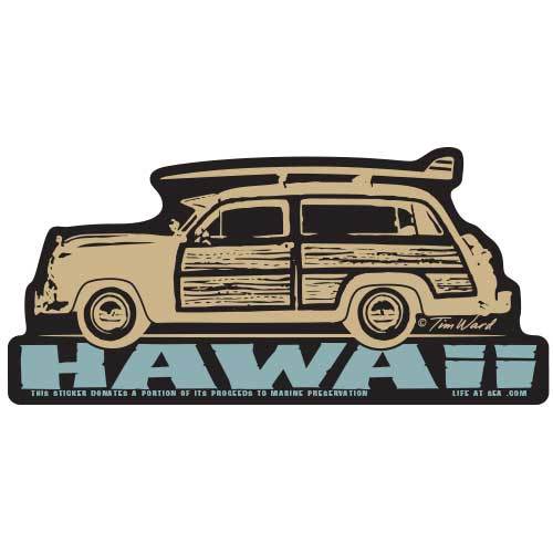 Hawaii Woody Sticker