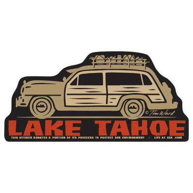 Lake Tahoe Woody Camper Sticker