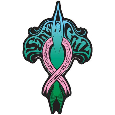 Santa Cruz Mermaid Breast Cancer Research Sticker