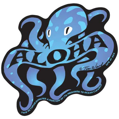 Aloha Octopus Sticker (Purple)