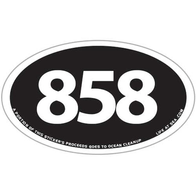 San Diego Area Code 858 Sticker (Black)