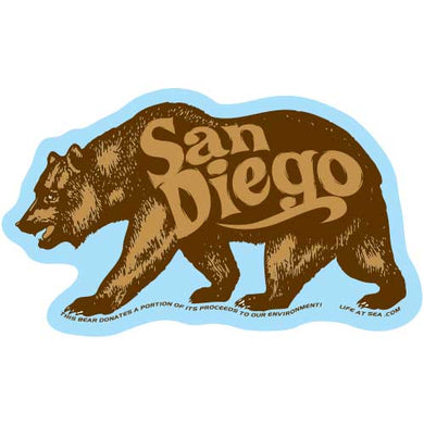 San Diego Bear Sticker