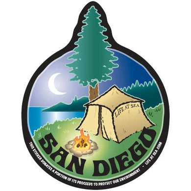 San Diego Camping Night Sticker