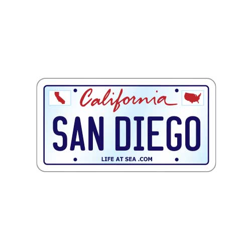 San Diego License Plate 'Small Sticker'