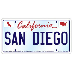 San Diego License Plate Sticker