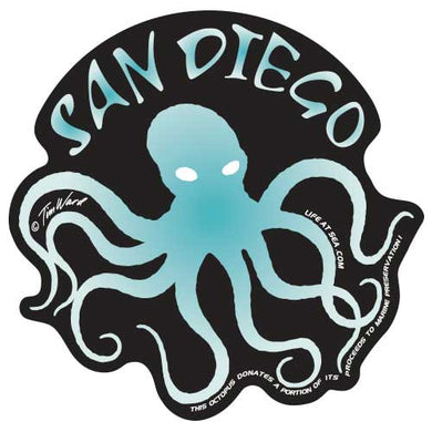 San Diego Octopus Sticker (Black)