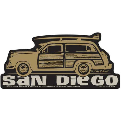 San Diego Woody Sticker