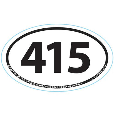 San Francisco Area Code 415 Sticker (White)