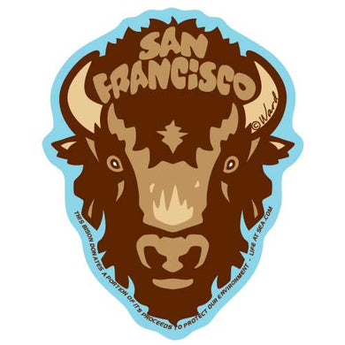 San Francisco Bison Face Sticker