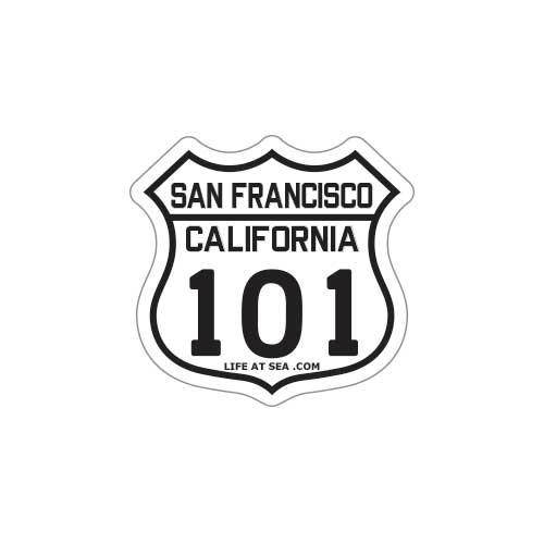 San Francisco Highway 101 Small Sticker - Life At Sea by Tim Ward ...