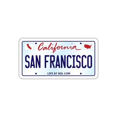 San Francisco License Plate 'Small Sticker'