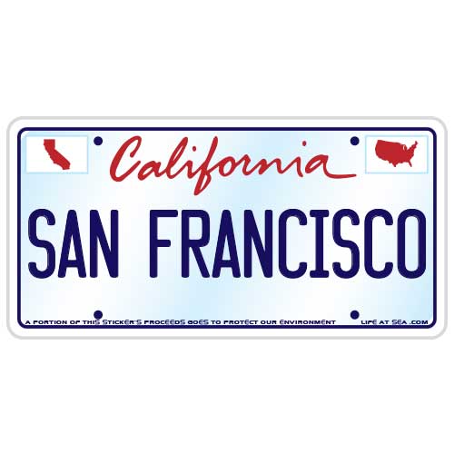 San Francisco License Plate Sticker - Life At Sea by Tim Ward – Life At ...