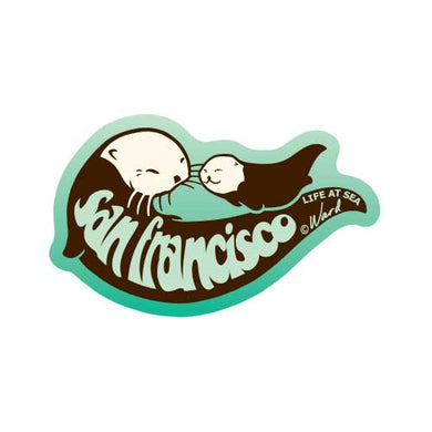 San Francisco Otter (Green) 'Small Sticker'