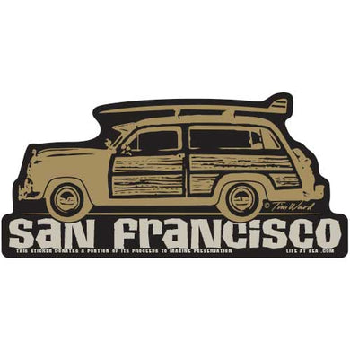 San Francisco Woody Sticker