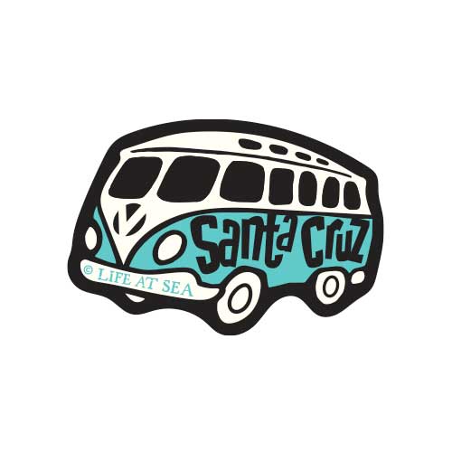 Santa Cruz VW Bus Sticker Life At Sea by Tim Ward Life At Sea Co